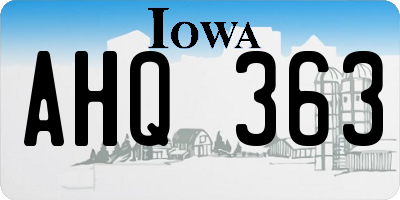 IA license plate AHQ363
