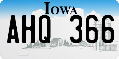 IA license plate AHQ366