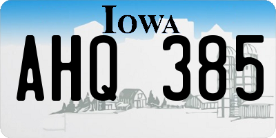 IA license plate AHQ385