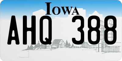 IA license plate AHQ388