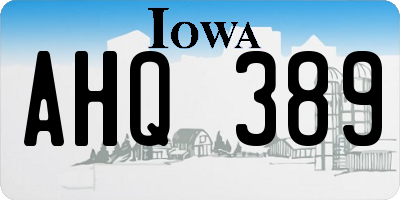 IA license plate AHQ389