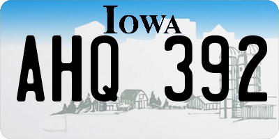 IA license plate AHQ392