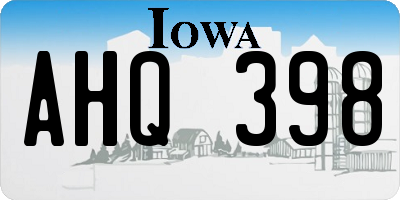 IA license plate AHQ398