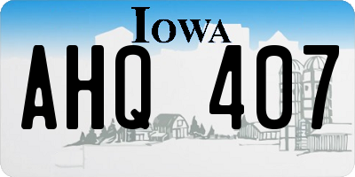 IA license plate AHQ407