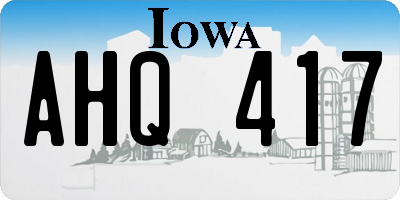 IA license plate AHQ417
