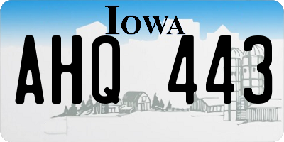 IA license plate AHQ443