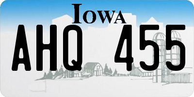 IA license plate AHQ455