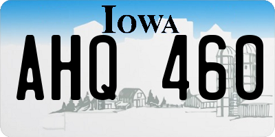 IA license plate AHQ460