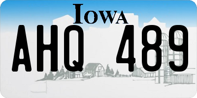 IA license plate AHQ489