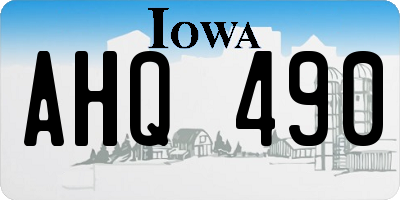 IA license plate AHQ490