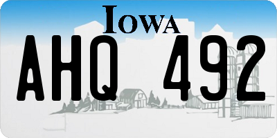 IA license plate AHQ492