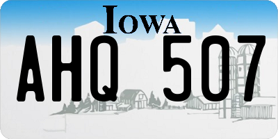IA license plate AHQ507