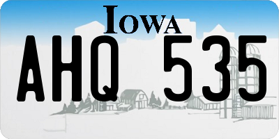 IA license plate AHQ535