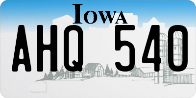 IA license plate AHQ540