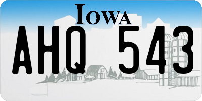 IA license plate AHQ543