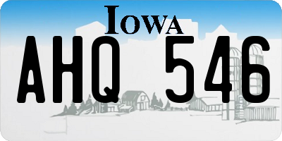 IA license plate AHQ546