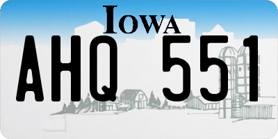 IA license plate AHQ551