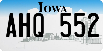 IA license plate AHQ552