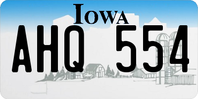 IA license plate AHQ554