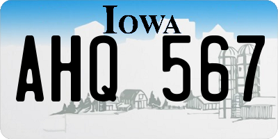 IA license plate AHQ567