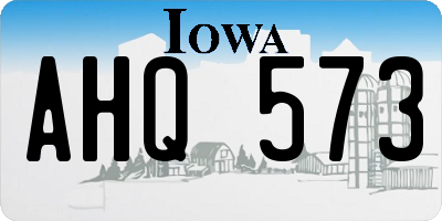 IA license plate AHQ573