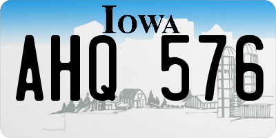 IA license plate AHQ576
