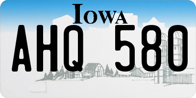 IA license plate AHQ580