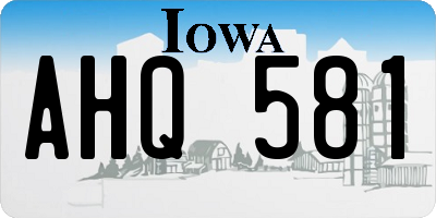 IA license plate AHQ581