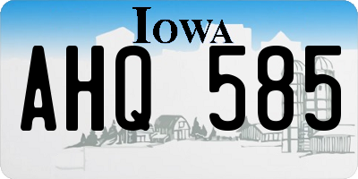 IA license plate AHQ585