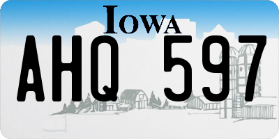 IA license plate AHQ597