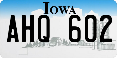 IA license plate AHQ602
