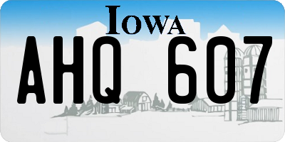 IA license plate AHQ607