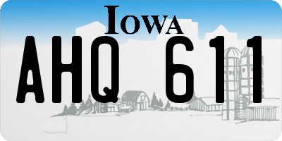 IA license plate AHQ611