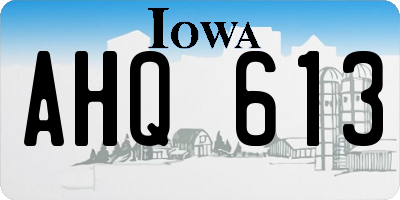 IA license plate AHQ613