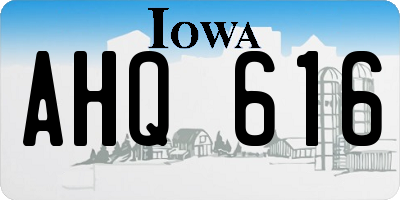 IA license plate AHQ616