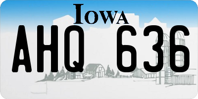 IA license plate AHQ636