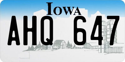 IA license plate AHQ647
