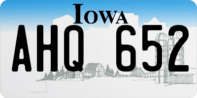 IA license plate AHQ652