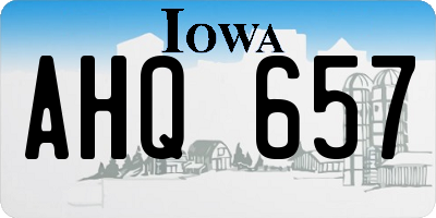 IA license plate AHQ657