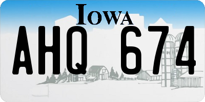 IA license plate AHQ674