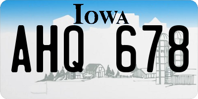 IA license plate AHQ678