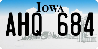 IA license plate AHQ684