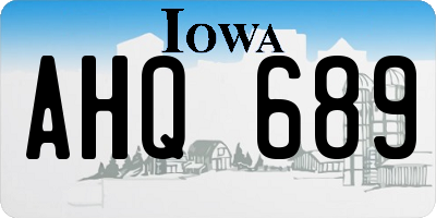 IA license plate AHQ689