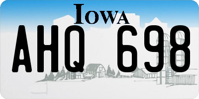 IA license plate AHQ698