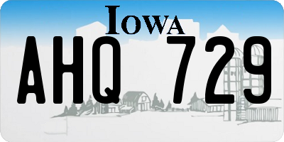 IA license plate AHQ729