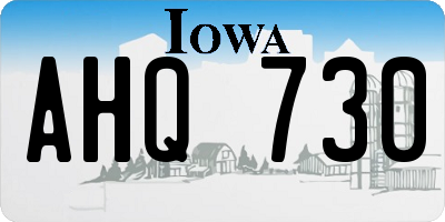 IA license plate AHQ730