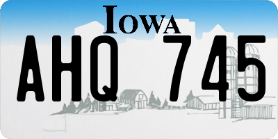 IA license plate AHQ745