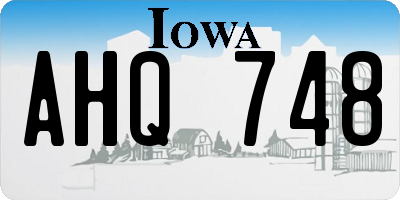IA license plate AHQ748