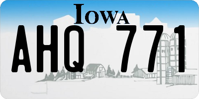 IA license plate AHQ771