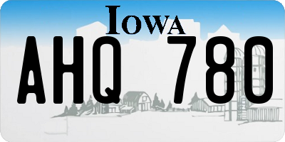 IA license plate AHQ780